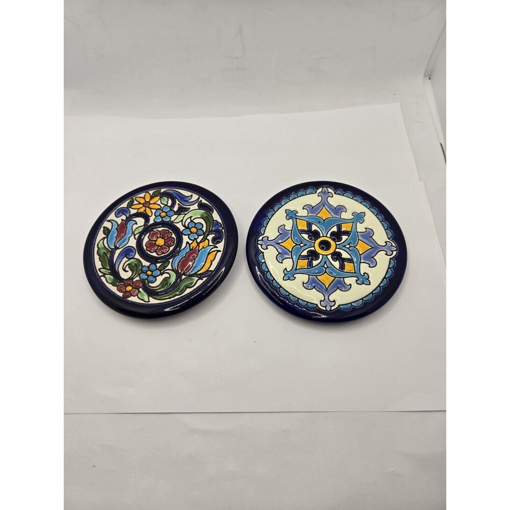 Spain Floral Design Mini Decorative Wall Plates Set of 2 MG Ceramicas